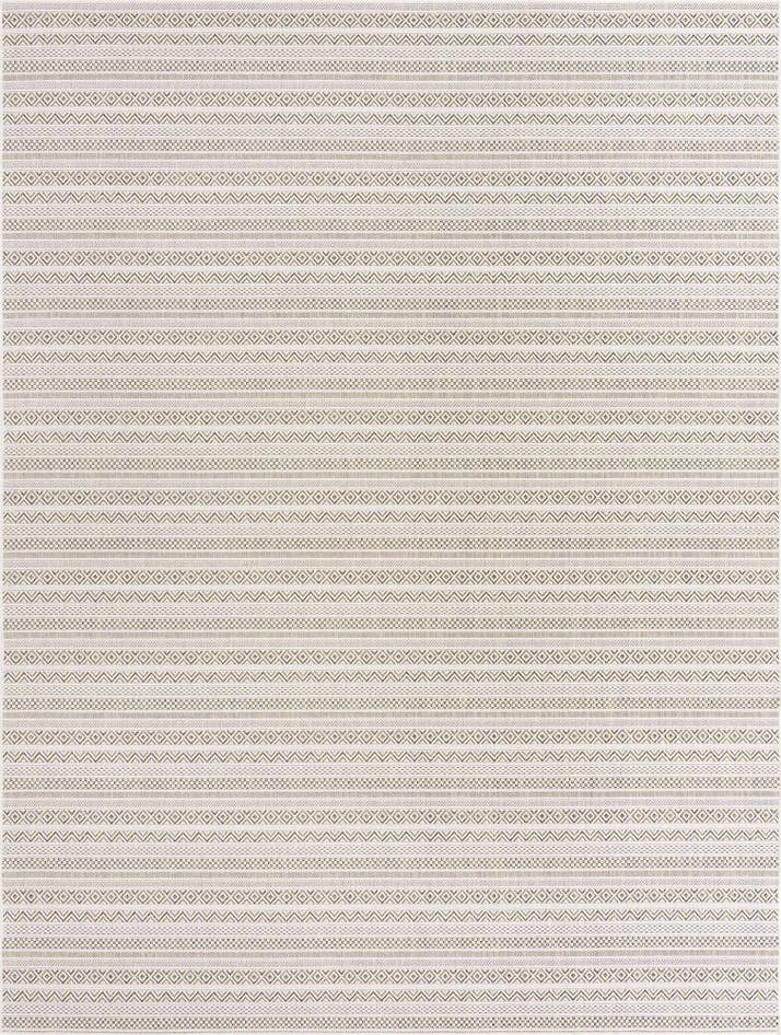 Detail image of 9' x 12' Easy-Clean Striped Indoor / Outdoor Rug