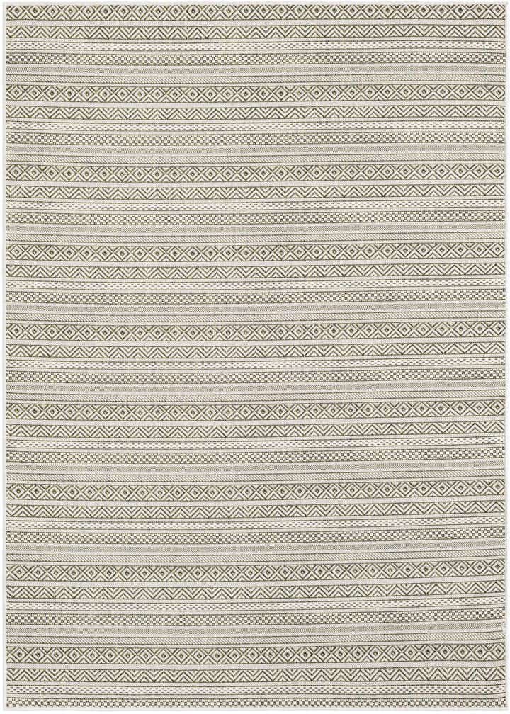 5' 3 x 8' Easy-Clean Striped Indoor / Outdoor Rug
