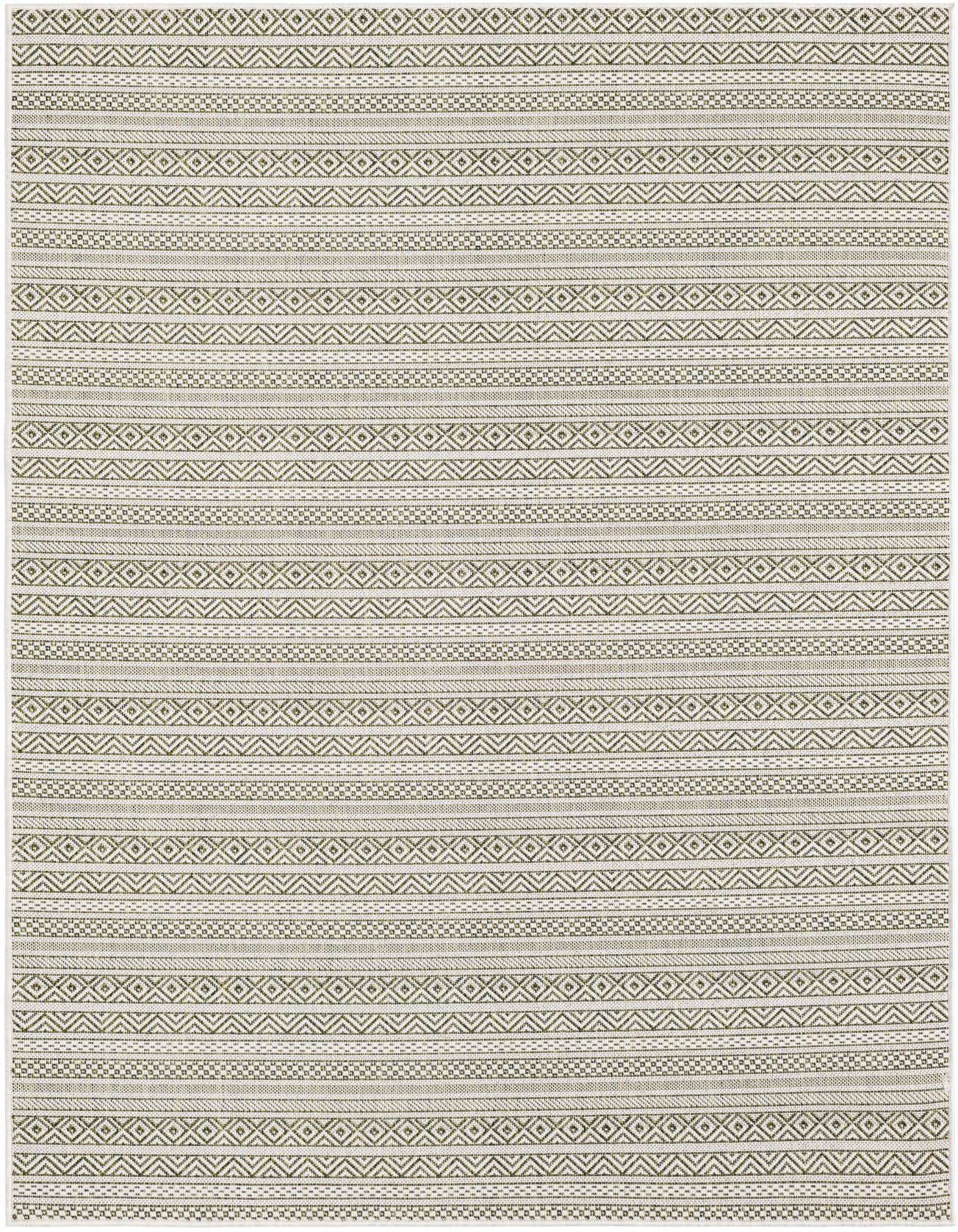 5' 3 x 8' Easy-Clean Striped Indoor / Outdoor Rug