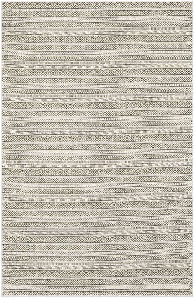 5' 3 x 8' Easy-Clean Striped Indoor / Outdoor Rug