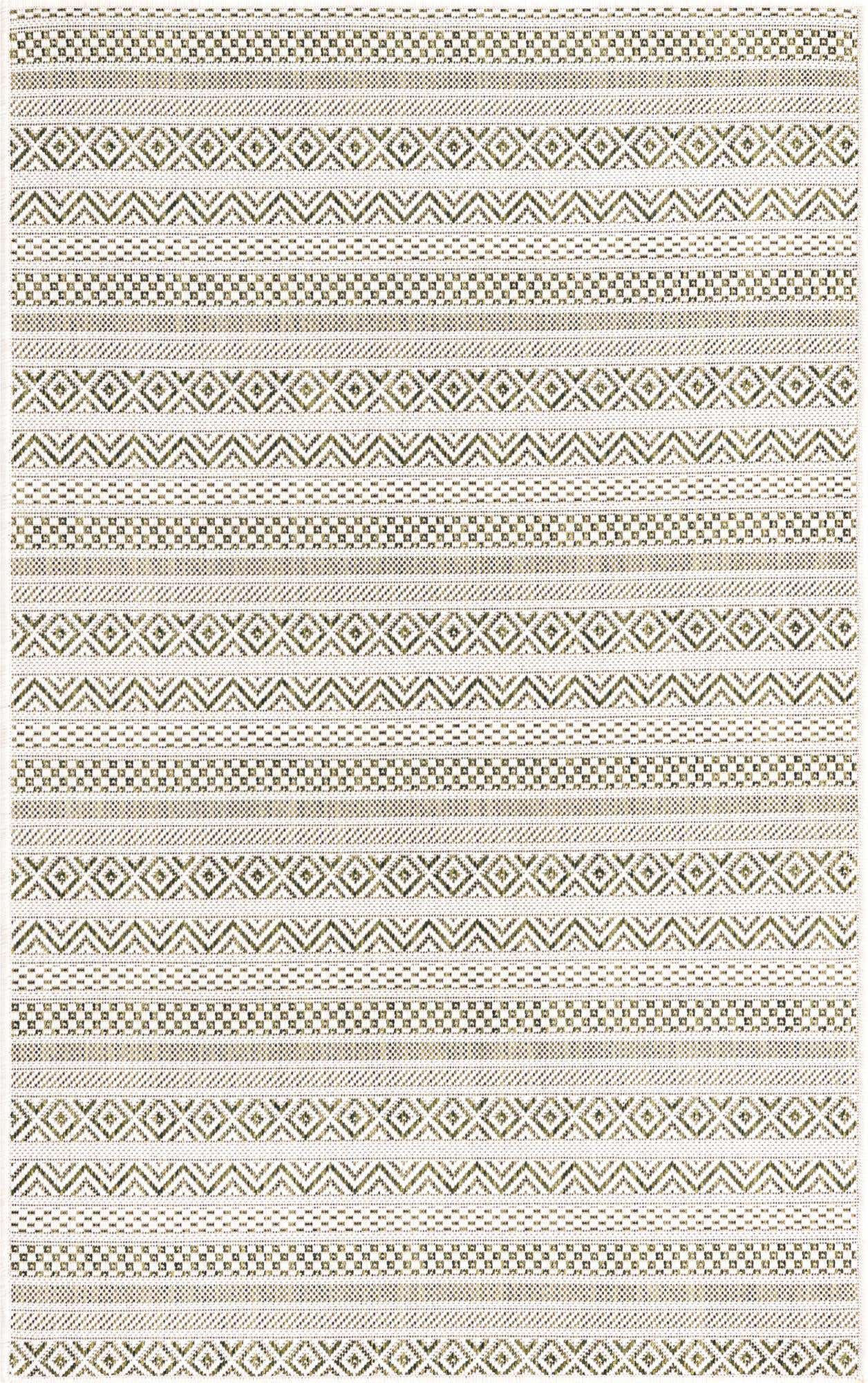 3' x 5' 3 Easy-Clean Striped Indoor / Outdoor Rug