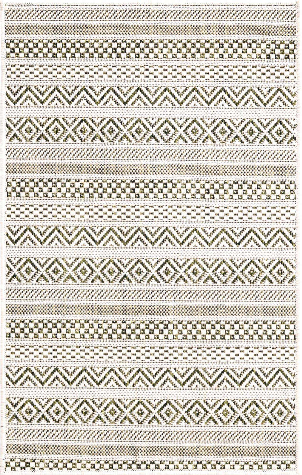 2' x 3' Easy-Clean Striped Indoor / Outdoor Rug