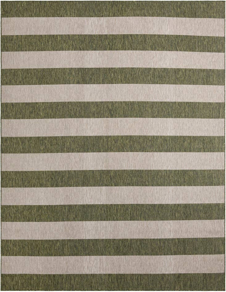 Detail image of 10' x 13' Easy-Clean Striped Indoor / Outdoor Rug