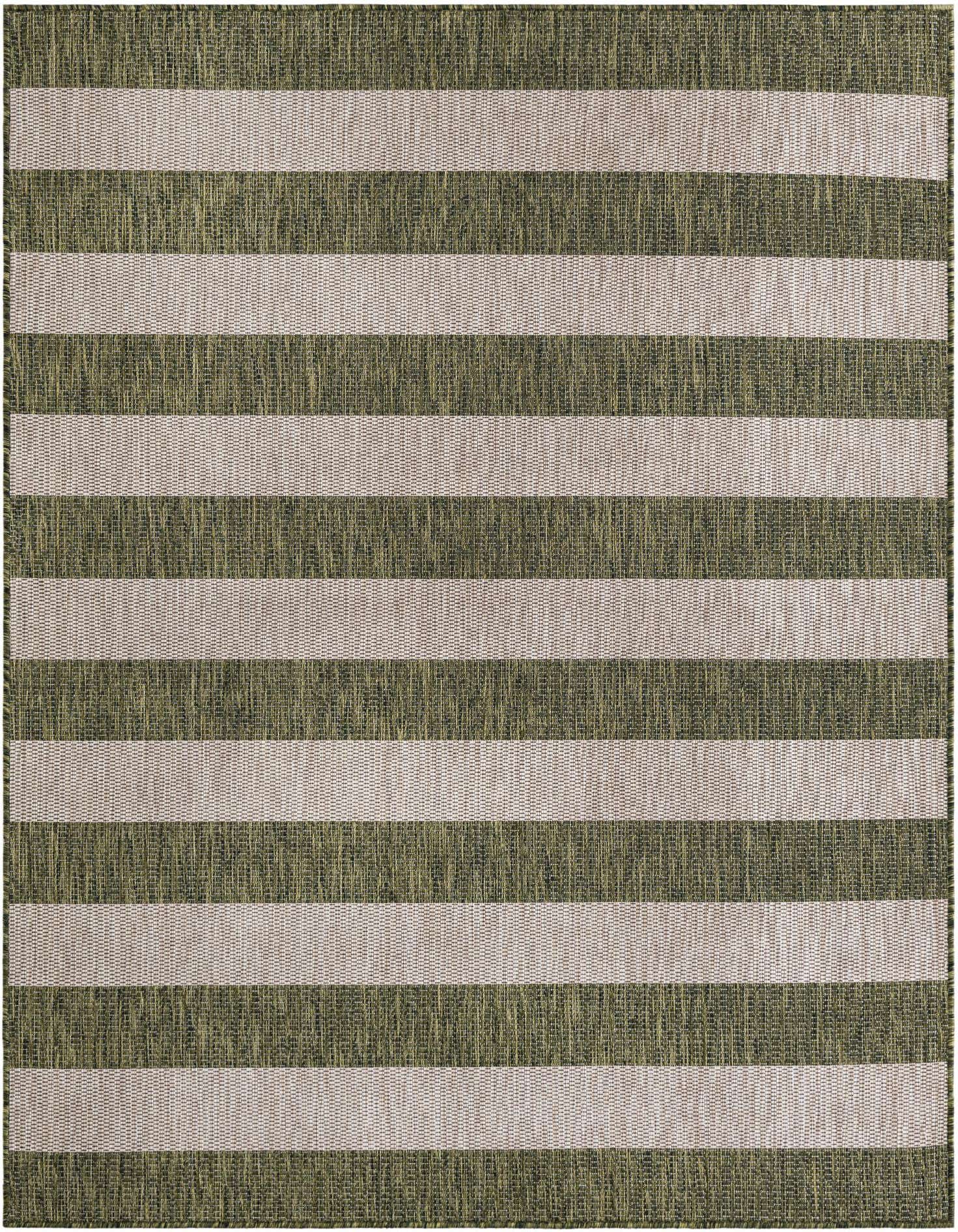 5' 3 x 7' Easy-Clean Striped Indoor / Outdoor Rug