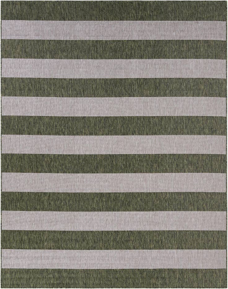Detail image of 7' 10 x 10' Easy-Clean Striped Indoor / Outdoor Rug