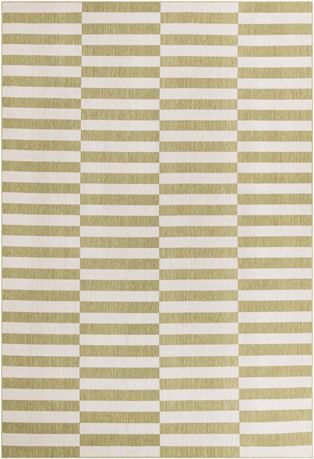 Detail image of 10' x 14' Easy-Clean Striped Indoor / Outdoor Rug