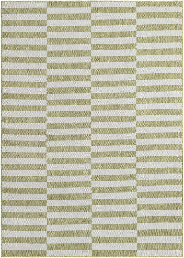 5' 3 x 7' Easy-Clean Striped Indoor / Outdoor Rug