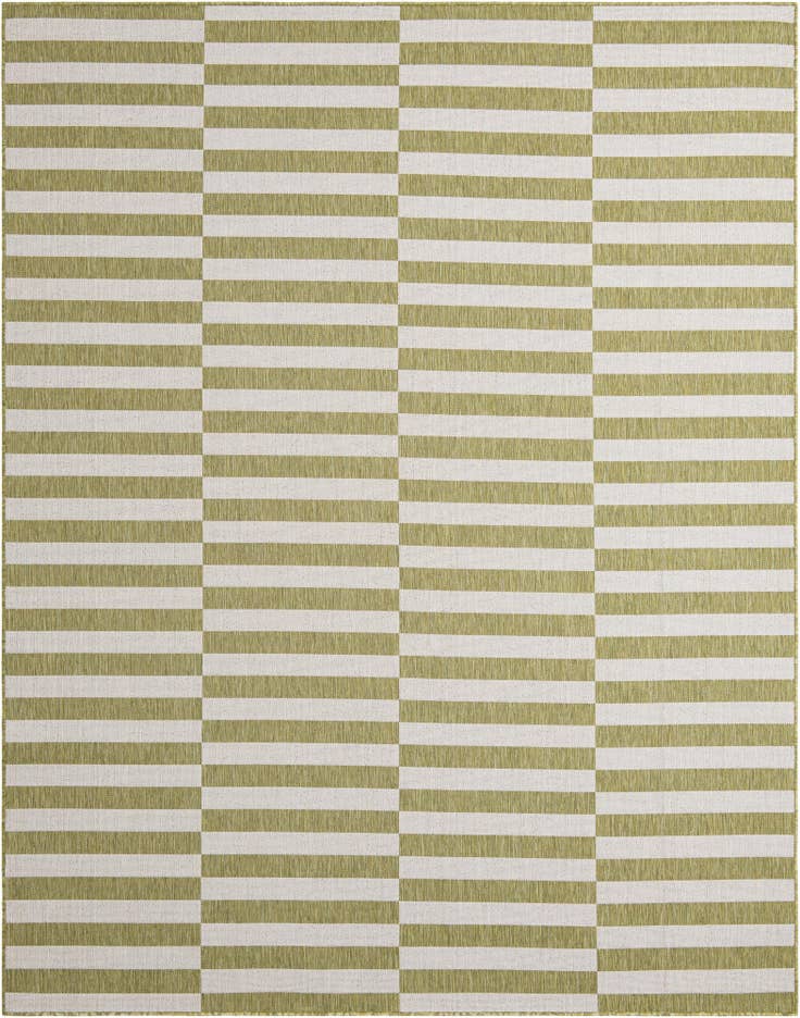 Detail image of 7' 10 x 10' Easy-Clean Striped Indoor / Outdoor Rug