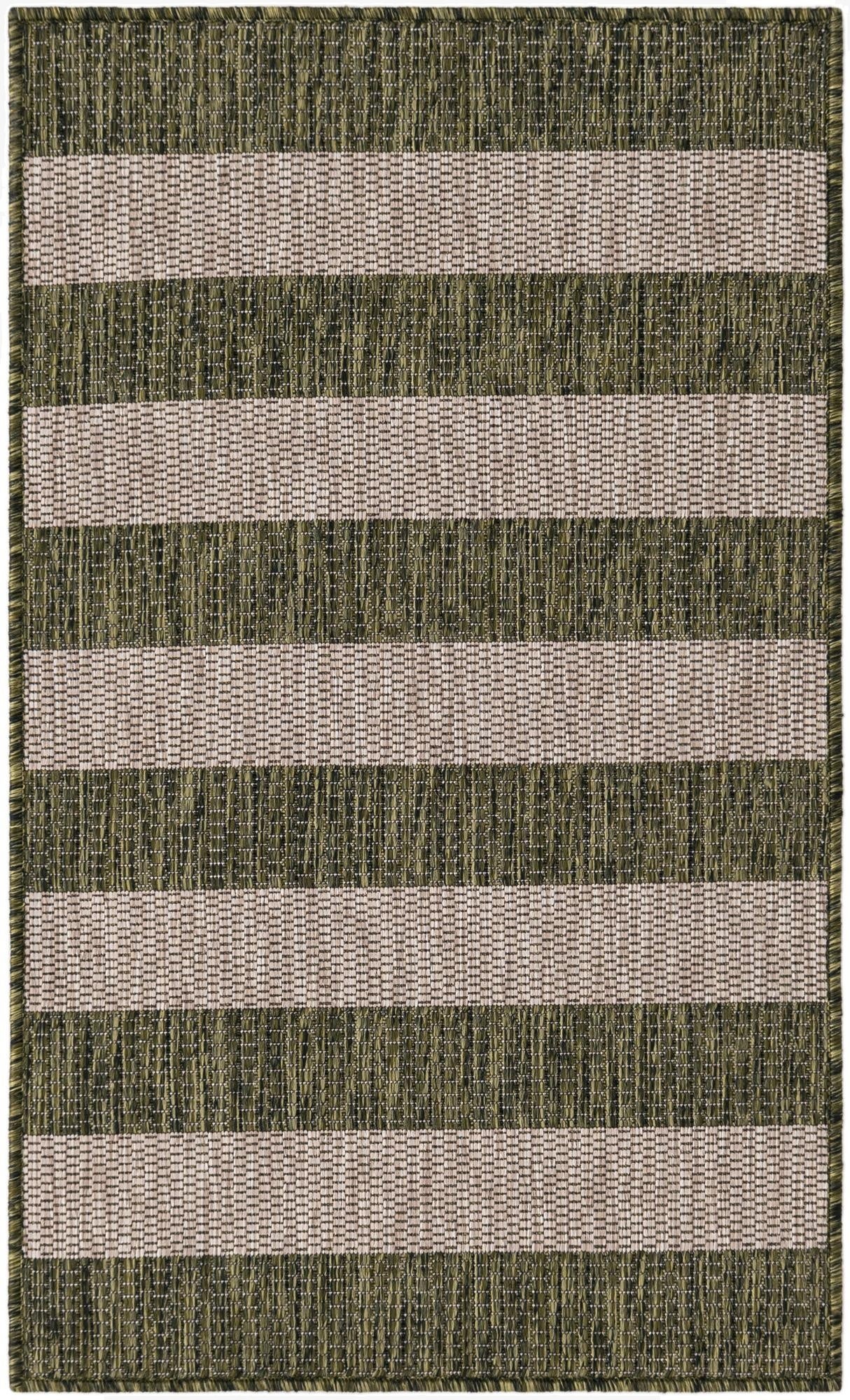 2' x 3' 5  Washable Striped Indoor / Outdoor Rug