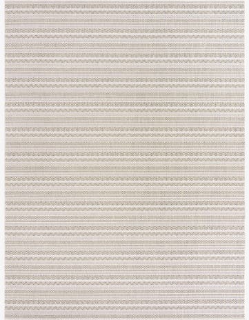 Green Easy-Clean Striped Indoor / Outdoor Rug