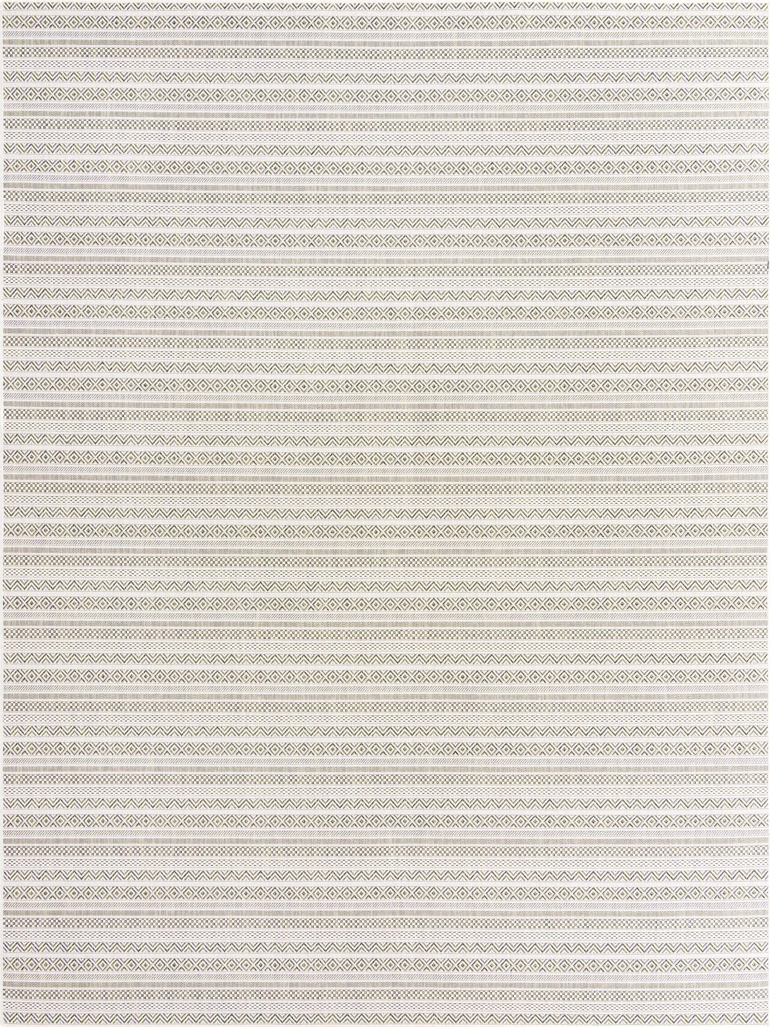 10' x 13'  Washable Striped Indoor / Outdoor Rug