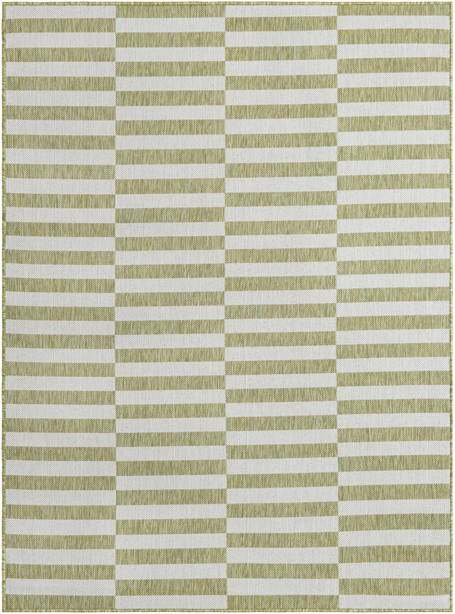 Primary image 5' 3 x 7'  Washable Striped Indoor / Outdoor Rug