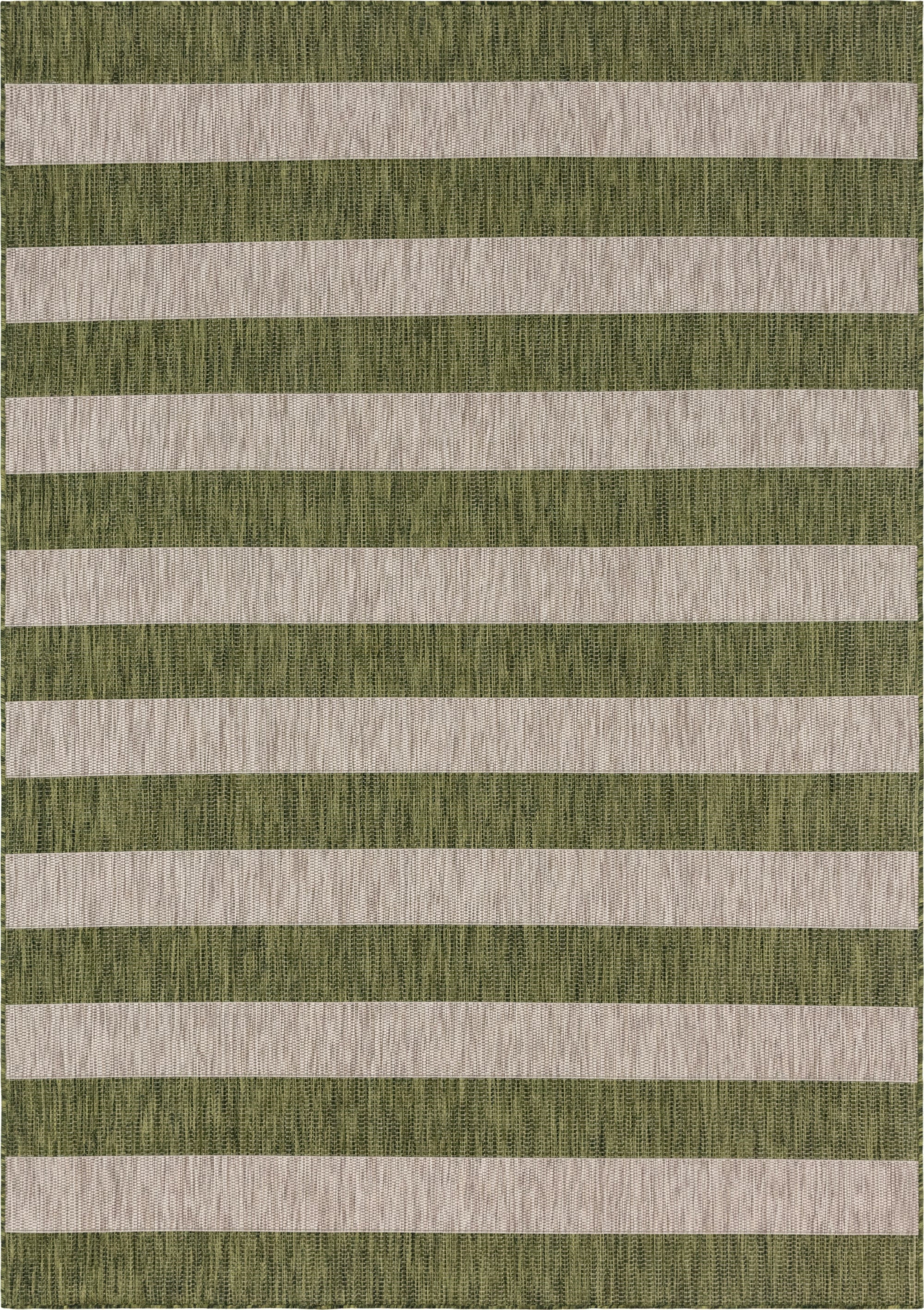 7' x 10'  Washable Striped Indoor / Outdoor Rug