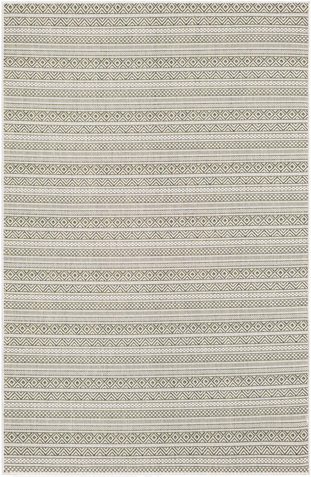 5' 3 x 8'  Washable Striped Indoor / Outdoor Rug