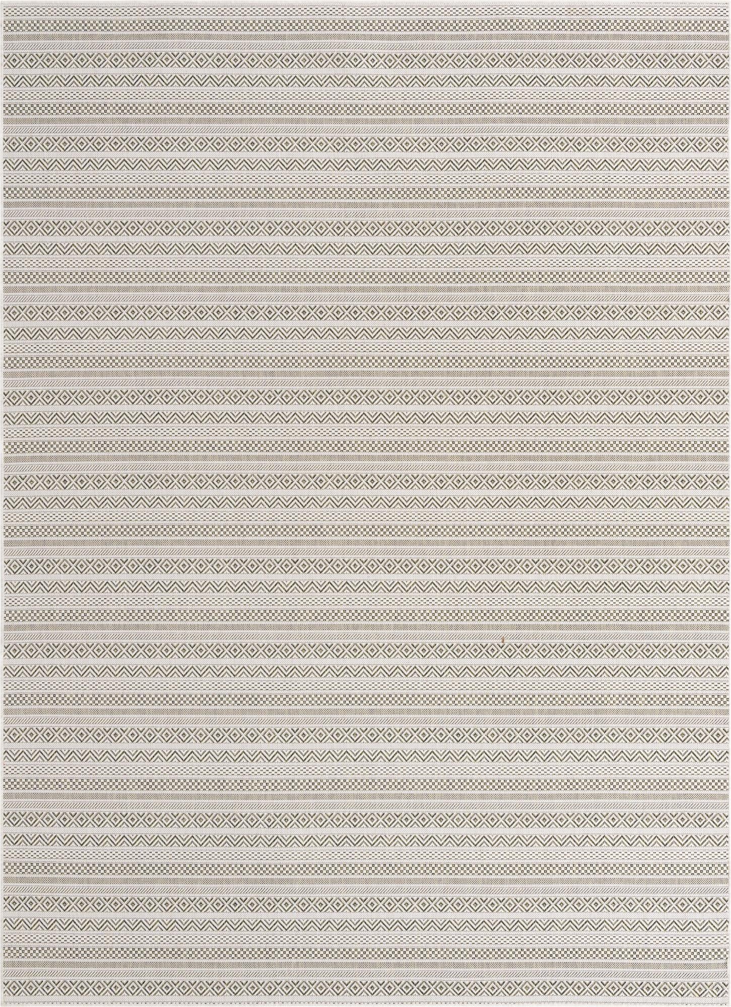 Primary image 7' 10 x 11'  Washable Striped Indoor / Outdoor Rug