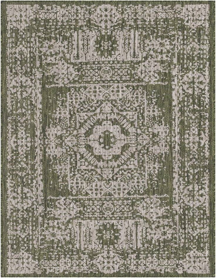 Detail image of 5' 3 x 8' Easy-Clean Traditional Indoor / Outdoor Rug