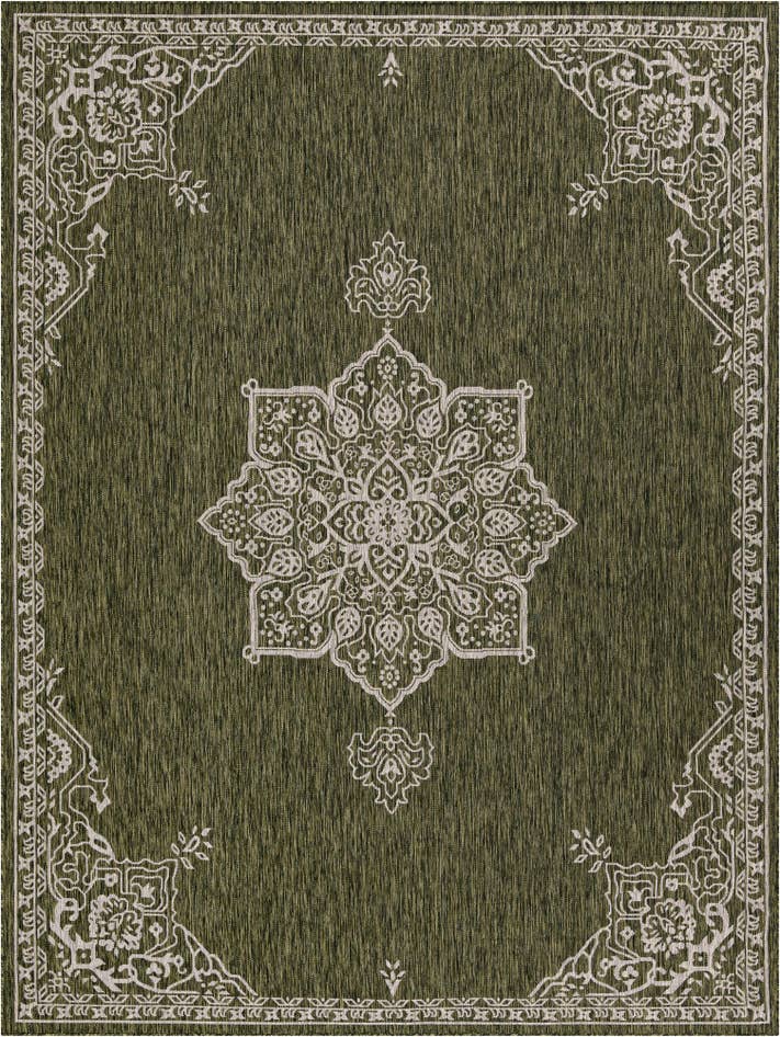 Detail image of 9' x 12' Easy-Clean Traditional Indoor / Outdoor Rug
