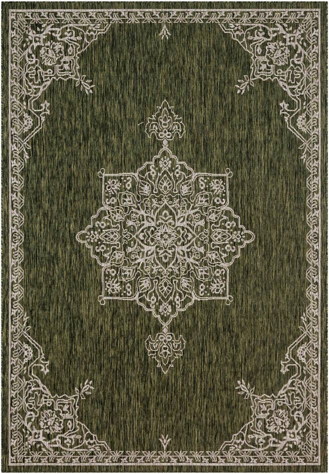Detail image of 7' 10 x 11' Easy-Clean Traditional Indoor / Outdoor Rug