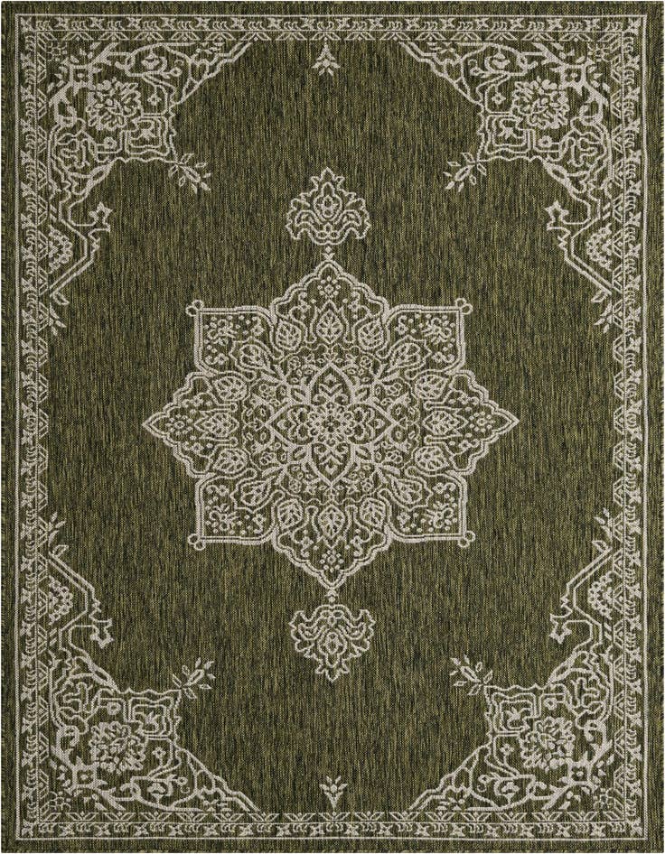 Detail image of 5' 3 x 8' Easy-Clean Traditional Indoor / Outdoor Rug