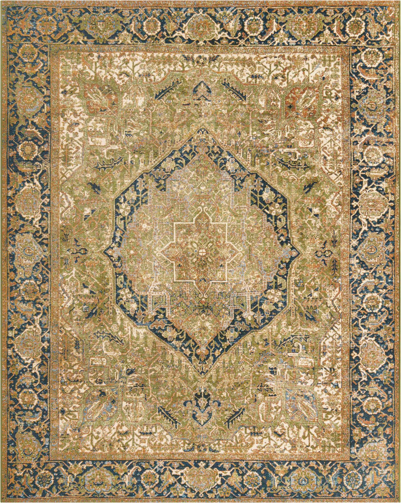 7' 10 x 10' Easy-Clean Traditional Indoor / Outdoor Rug