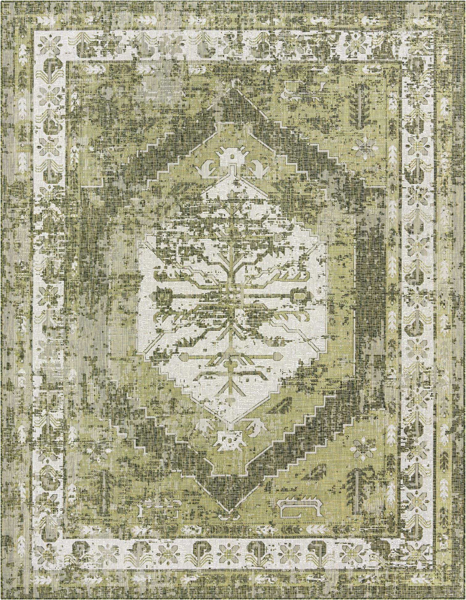 9' x 12' Easy-Clean Traditional Indoor / Outdoor Rug