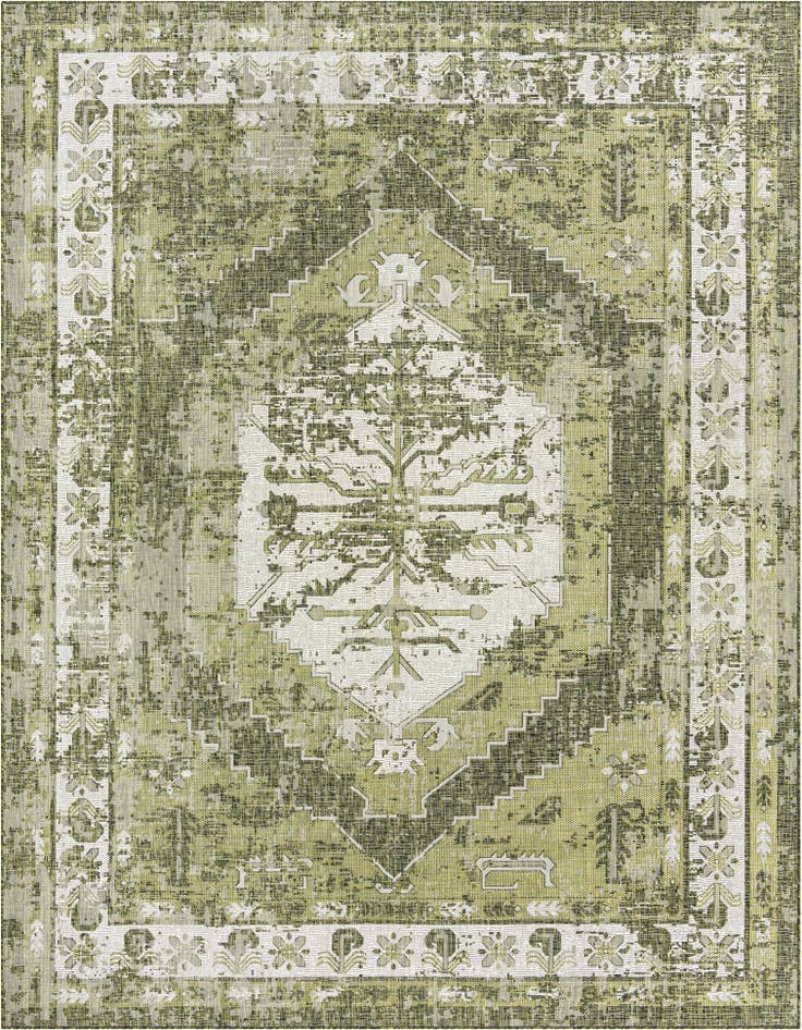 Detail image of 9' x 12' Easy-Clean Traditional Indoor / Outdoor Rug