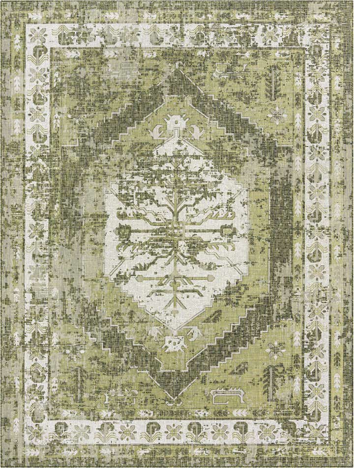 9' x 12' Easy-Clean Traditional Indoor / Outdoor Rug