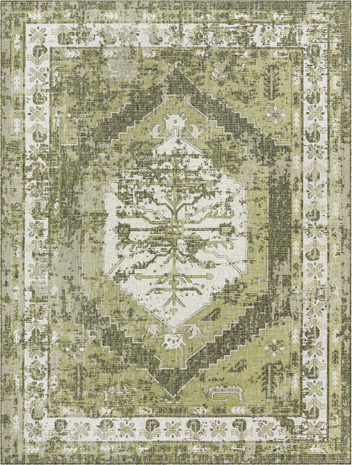 Detail image of 9' x 12' Easy-Clean Traditional Indoor / Outdoor Rug