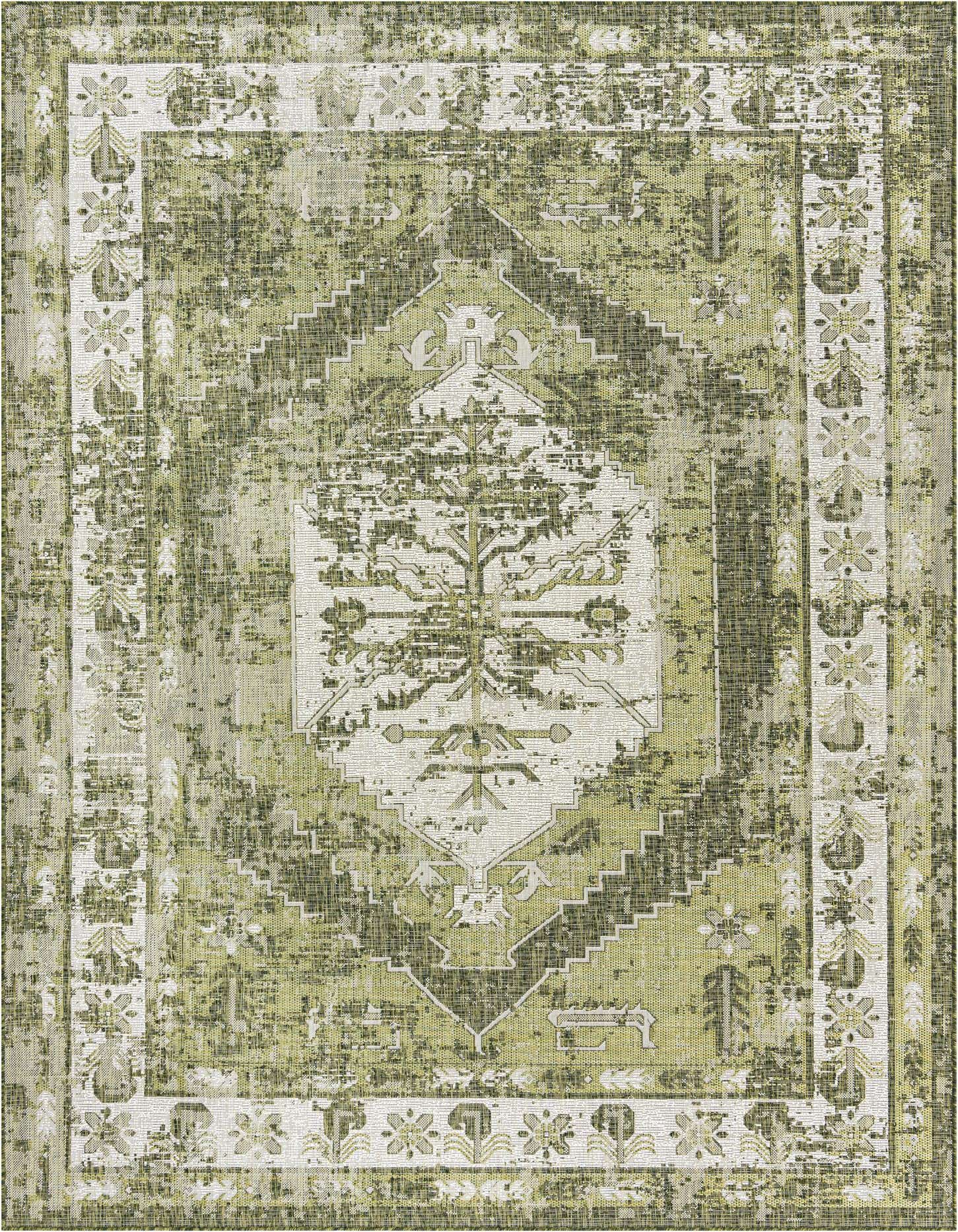 7' 10 x 11' Easy-Clean Traditional Indoor / Outdoor Rug