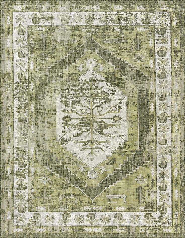 Detail image of 7' 10 x 11' Easy-Clean Traditional Indoor / Outdoor Rug