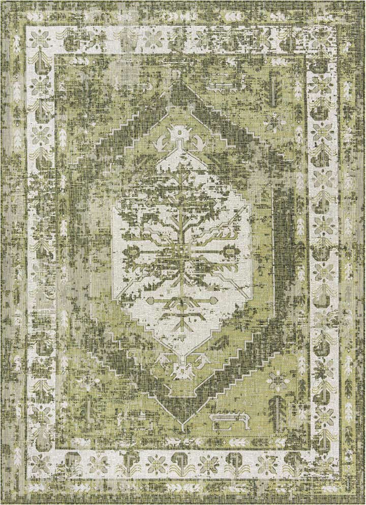 7' 10 x 11' Easy-Clean Traditional Indoor / Outdoor Rug