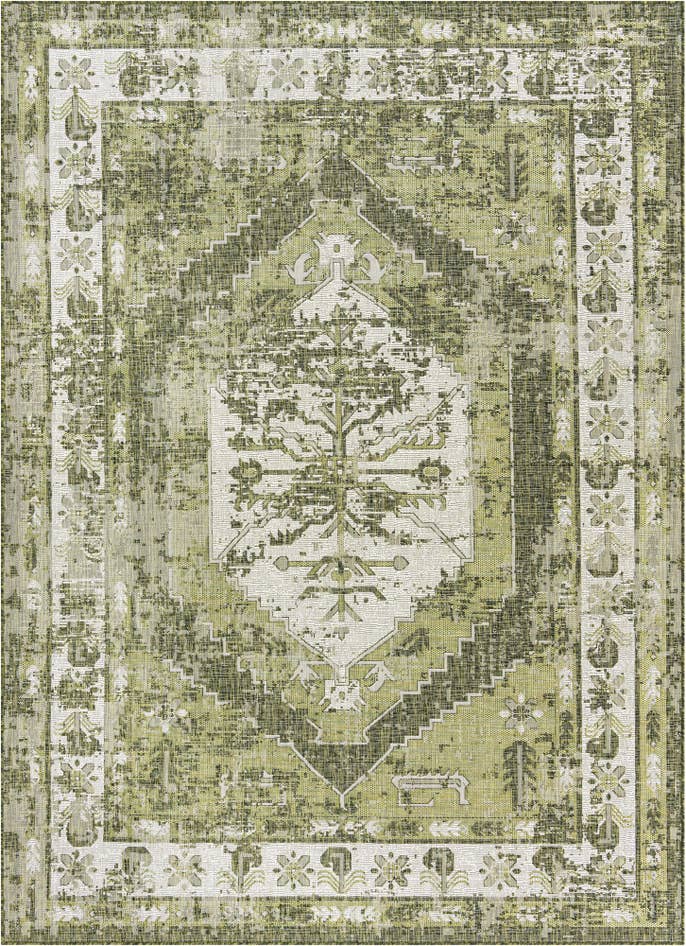 Detail image of 7' 10 x 11' Easy-Clean Traditional Indoor / Outdoor Rug