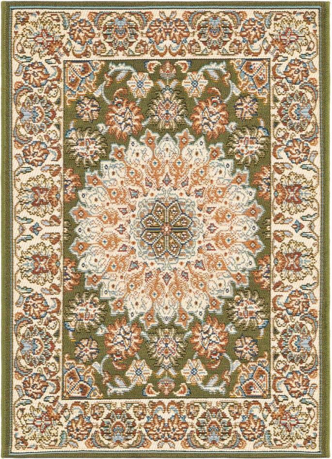Detail image of 2' x 3' 1 Easy-Clean Traditional Indoor / Outdoor Rug