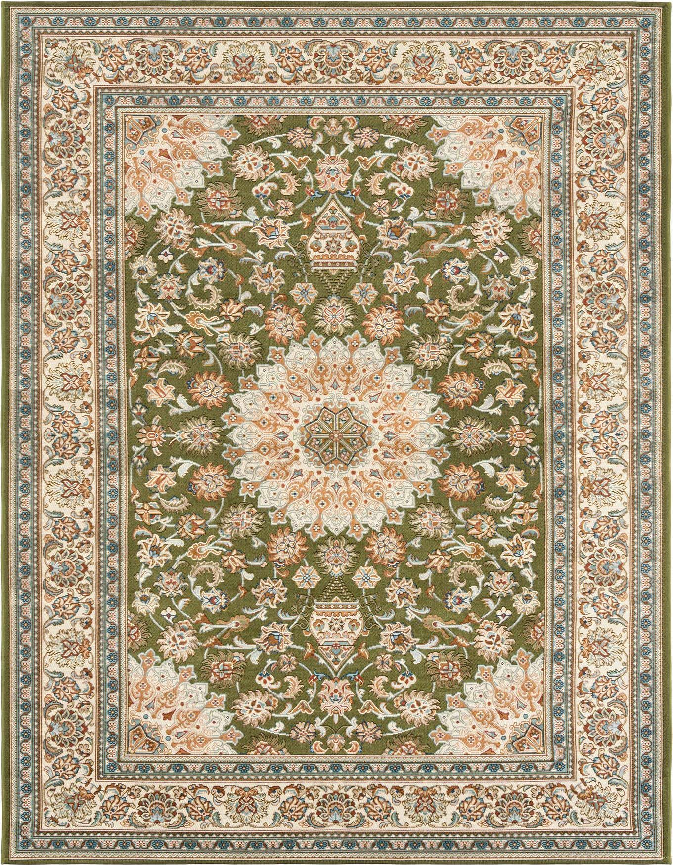 6' 1 x 9' Easy-Clean Traditional Indoor / Outdoor Rug