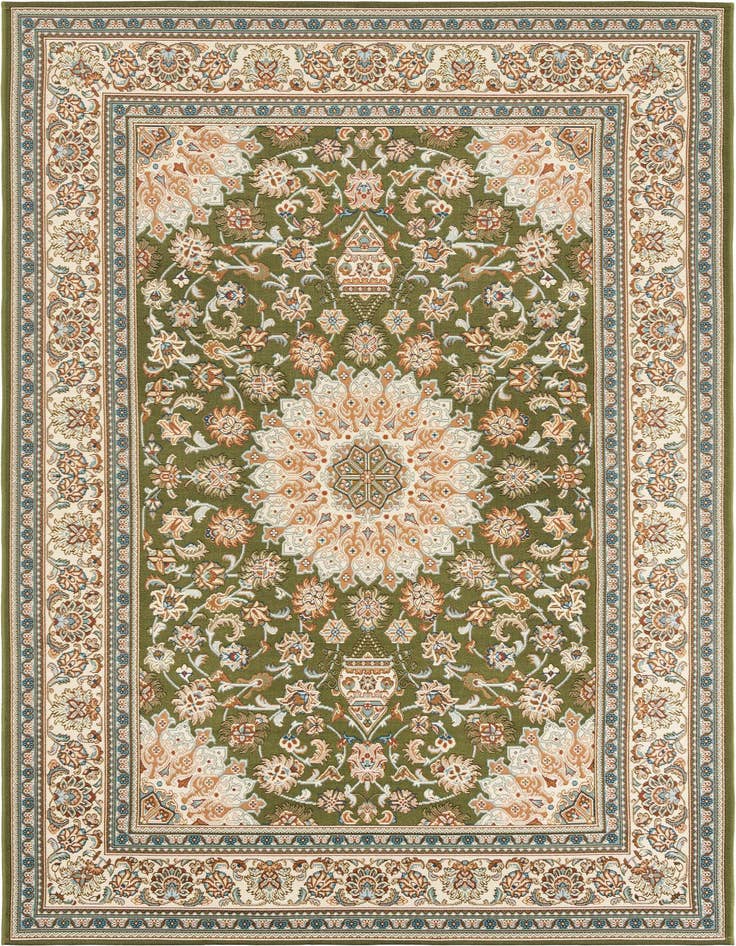 Detail image of 6' 1 x 9' Easy-Clean Traditional Indoor / Outdoor Rug
