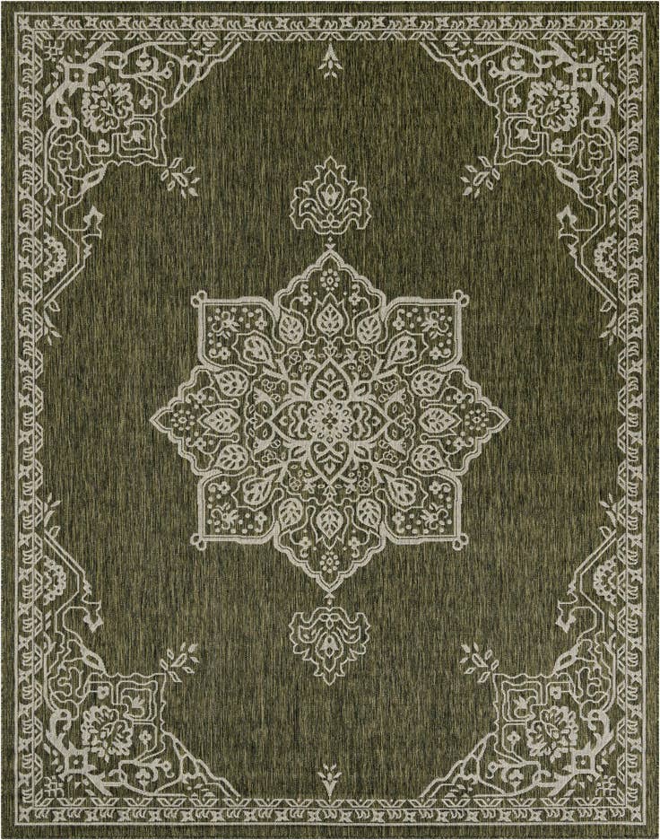 Detail image of 7' 10 x 10' Easy-Clean Traditional Indoor / Outdoor Rug