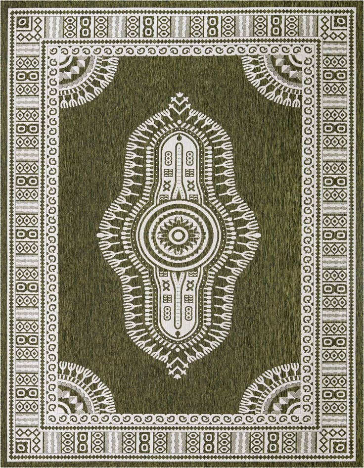 Detail image of 10' x 14' Easy-Clean Traditional Indoor / Outdoor Rug