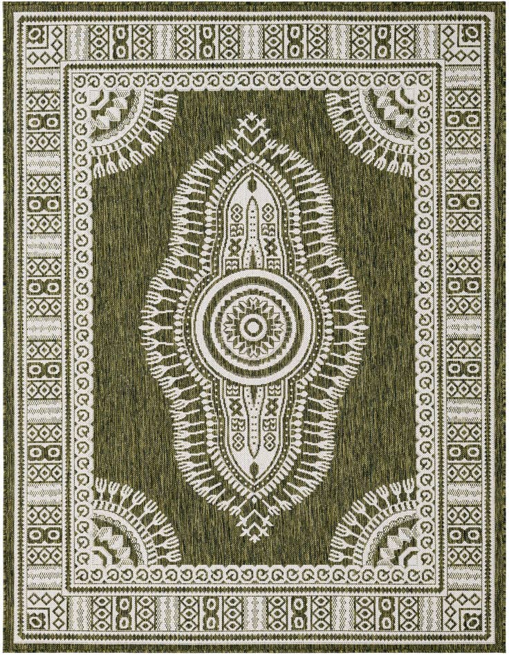 Detail image of 5' 3 x 7' Easy-Clean Traditional Indoor / Outdoor Rug