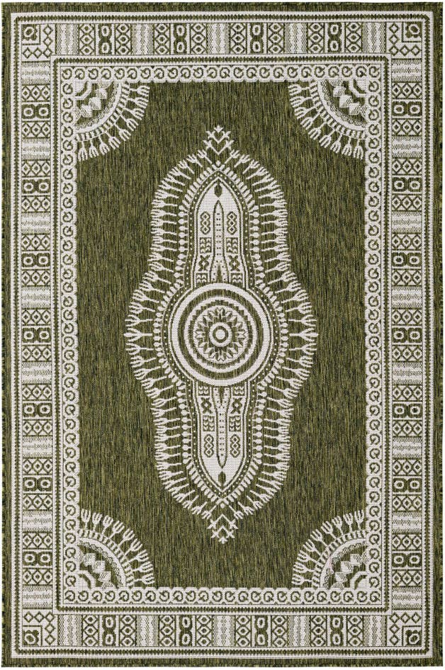 Detail image of 5' 3 x 8' Easy-Clean Traditional Indoor / Outdoor Rug