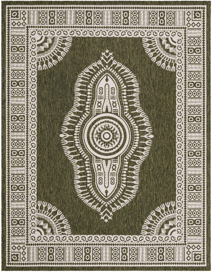 Detail image of 7' 10 x 10' Easy-Clean Traditional Indoor / Outdoor Rug
