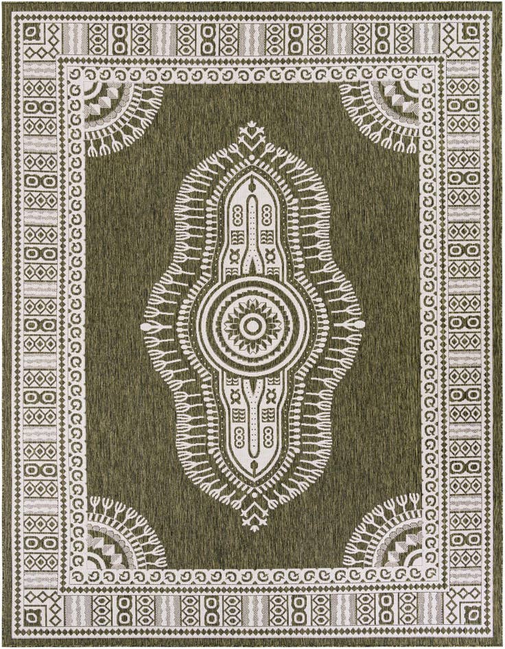 Detail image of 9' x 12' Easy-Clean Traditional Indoor / Outdoor Rug