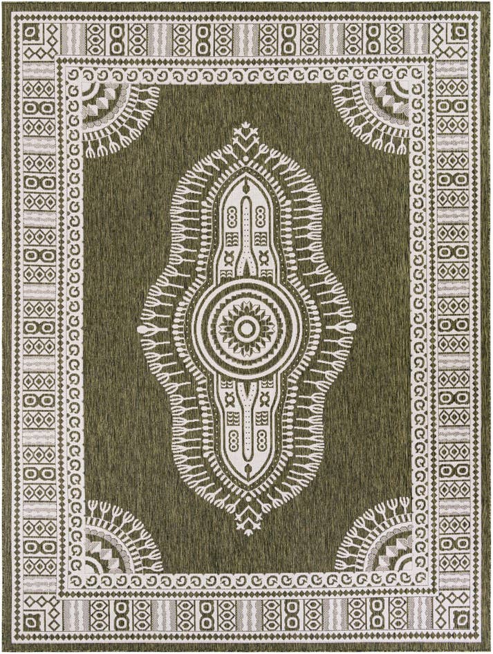 Detail image of 9' x 12' Easy-Clean Traditional Indoor / Outdoor Rug