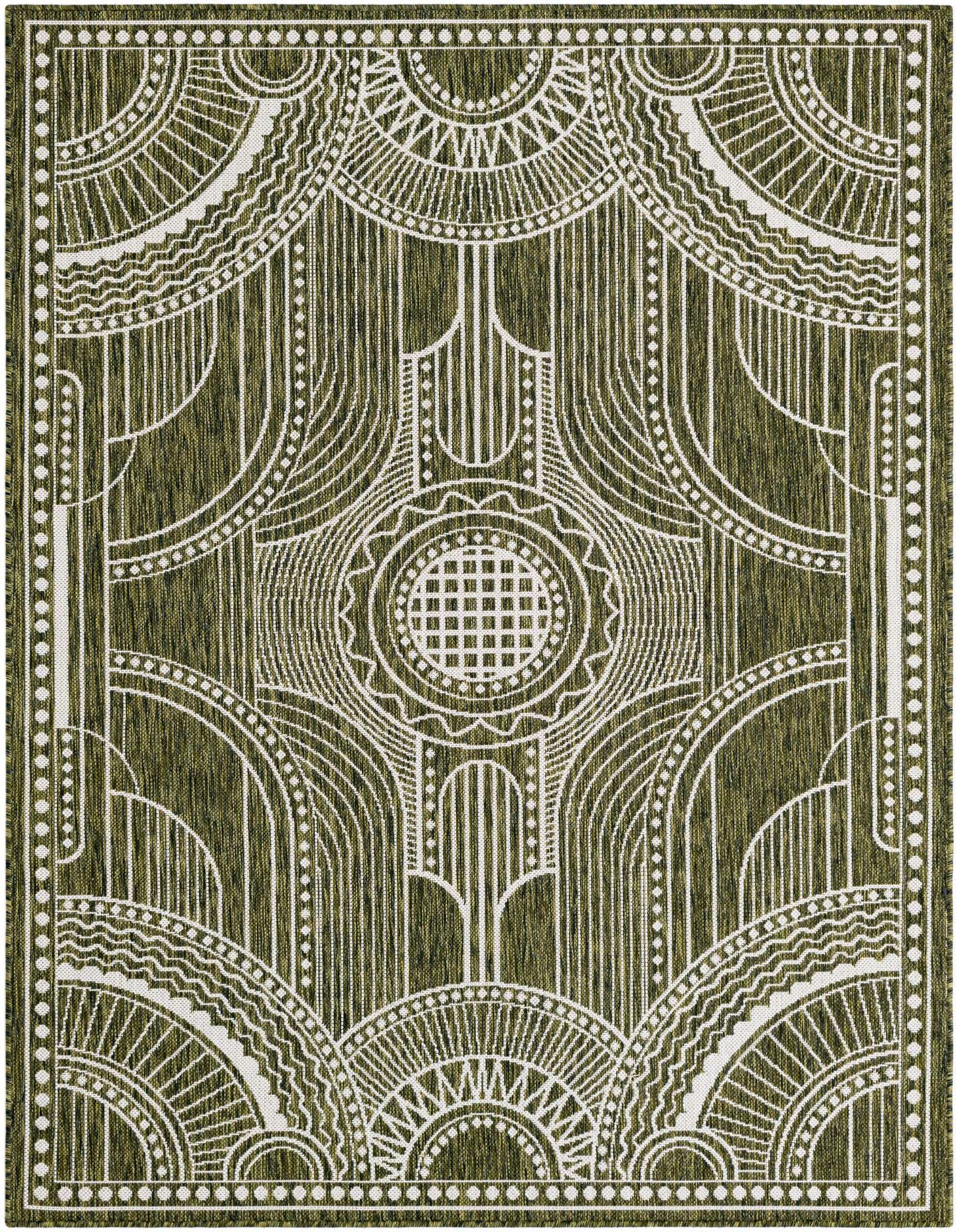 5' 3 x 7' Easy-Clean Traditional Indoor / Outdoor Rug