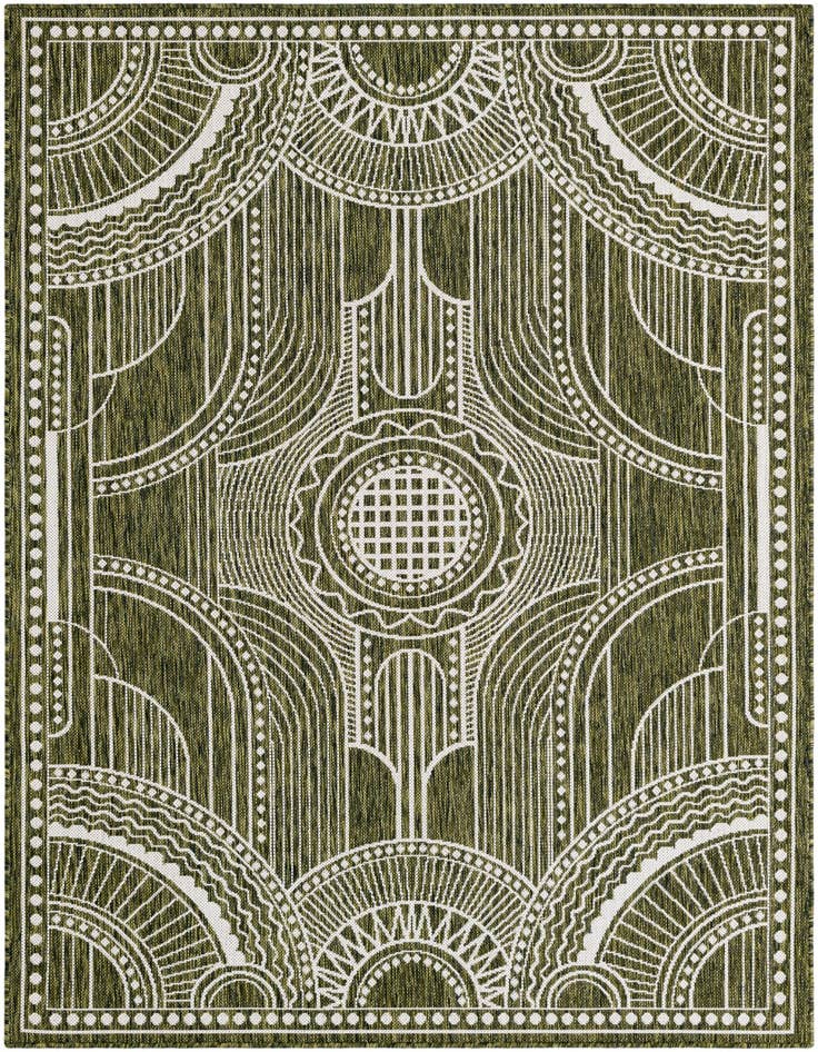 Detail image of 5' 3 x 7' Easy-Clean Traditional Indoor / Outdoor Rug