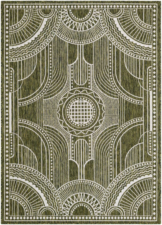 Detail image of 5' 3 x 7' Easy-Clean Traditional Indoor / Outdoor Rug