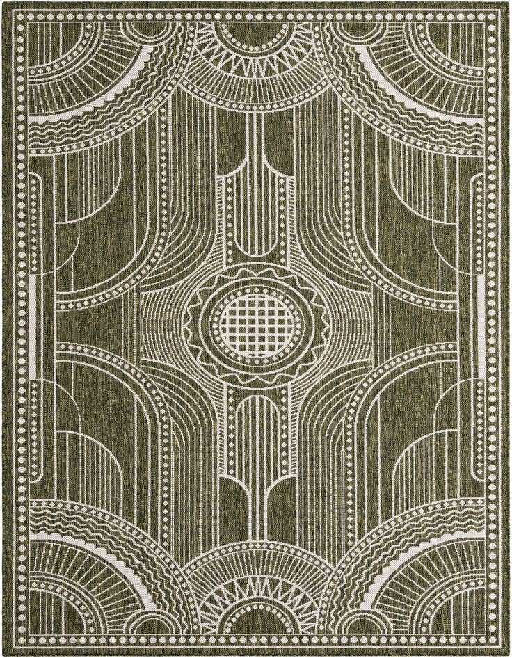 Detail image of 5' 3 x 8' Easy-Clean Traditional Indoor / Outdoor Rug