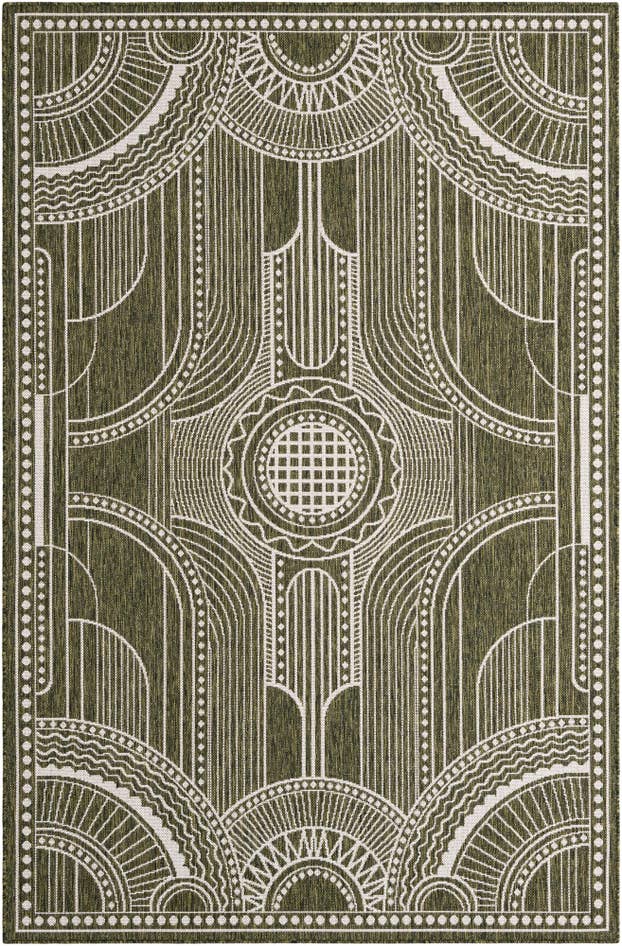 Detail image of 5' 3 x 8' Easy-Clean Traditional Indoor / Outdoor Rug