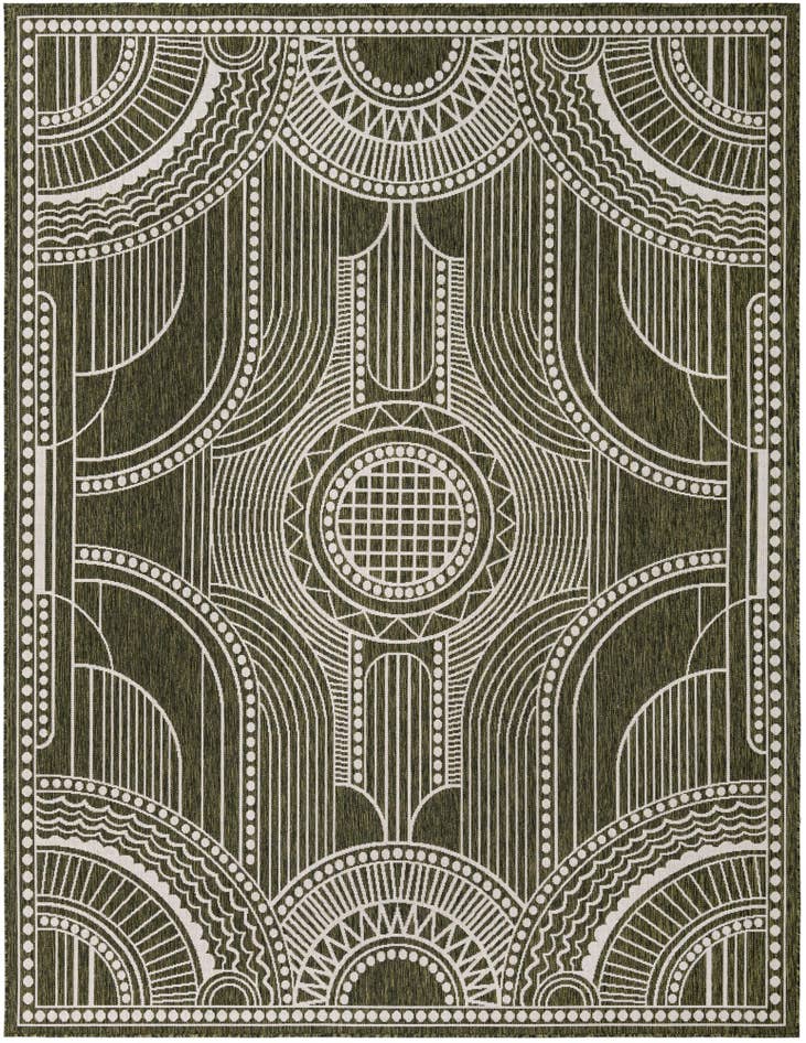 Detail image of 7' 10 x 10' Easy-Clean Traditional Indoor / Outdoor Rug