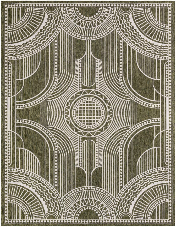 Detail image of 9' x 12' Easy-Clean Traditional Indoor / Outdoor Rug