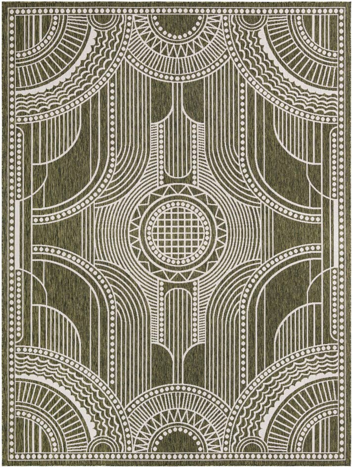 Detail image of 9' x 12' Easy-Clean Traditional Indoor / Outdoor Rug